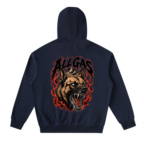 Drop-Shoulder Zip Up Hoodie
