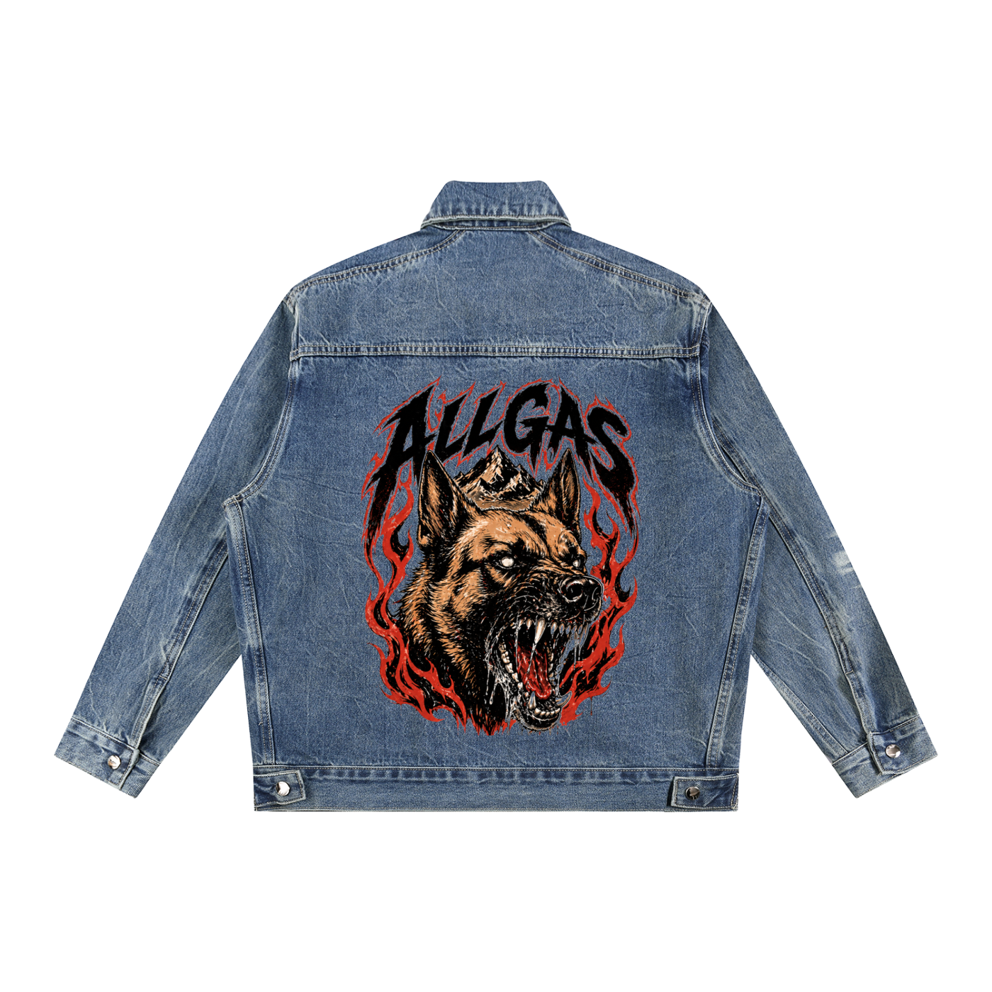 Vintage Wash Zip Up Denim Jacket