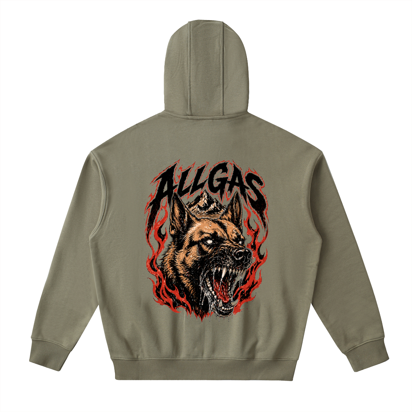 Drop-Shoulder Zip Up Hoodie
